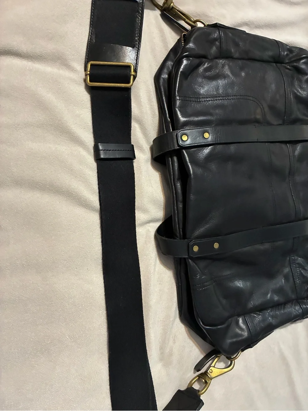 Black Leather Woman’s Laptop Bag - Classic Carryall